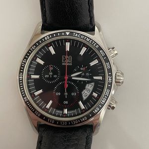 ESQ men’s chronograph watch with Black leather band.